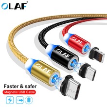 OLAF-Cable Micro USB de carga rápida para móvil, cargador magnético LED de 1M, tipo C, para iPhone X, XR, XS Max, Xiaomi 2024 - compra barato
