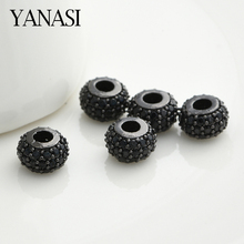 4 Styles Spacer Beads Micro Pave Black Zircon For Women Man Beadwork Beads Bracelet Gift Jewelry Making 2024 - buy cheap