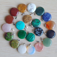 2018 fashion bestselling assorted mixed natural stone round  charms pendants for jewelry  making  50pcs Wholesale  free shipping 2024 - buy cheap