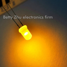 100 unids/lote diodo emisor de luz LED 5MM carcasa blanca redonda brilla niebla amarilla 2024 - compra barato