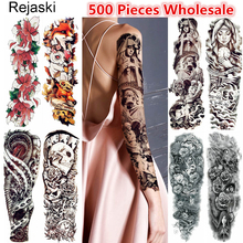 Rejaski 500 Pieces Long Temporary Tattoo Full Arm Leg 48x17CM Fake Tatoo Fox Flower Body Art For Men Women Makeup Tattoo Sticker 2024 - buy cheap