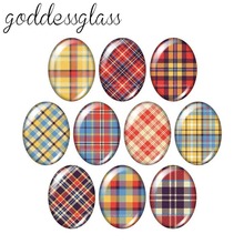 New Plaid patterns beauty 13x18mm/18x25mm/30x40mm Oval photo glass cabochon demo flat back Making findings TB0016 2024 - buy cheap