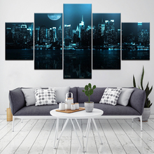 5 panel Modern art Home decoration Large New York USA City Night Oil Painting pictures Print on the canvas framework art wall 2024 - buy cheap