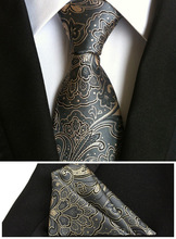 8cm New Designer Necktie Set Classic Paisley Tie with High Quality Woven Pocket Square 2024 - buy cheap