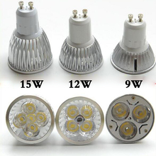 5PCS Ultra Bright dimmable 9W 12W 15W GU10 LED Bulbs Spotlight High Power gu 10 led Lamp Day White LED SPOT Light Free Shipping 2024 - купить недорого