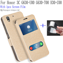 For Huawei Honor 3C G630-U00 G630-T00 H30-C00 phone cover View Window PU Leather shell Honor3C G630 Flip case back cover case 2024 - buy cheap