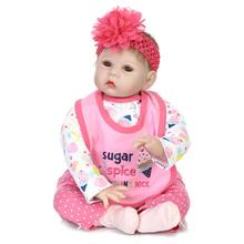 Bebes reborn boneca lol 22 polegada 55 centímetros silicone renascer baby doll moda marca NPK BONECA bebês recém-nascidos menina boneca 2024 - compre barato