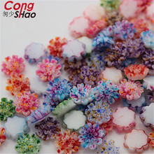 Cong Shao 200 pcs 9.5mm flor forma resina artesanato de Roupas strass aparar cristais pedras flatback Para O telefone DIY CS179C 2024 - compre barato