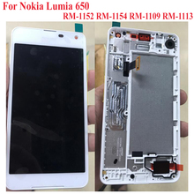 Оригинальная работа для Nokia Lumia 650 RM-1152 RM-1154 ЖК-дисплей кодирующий преобразователь сенсорного экрана в сборе датчик телефона с рамкой 2024 - купить недорого