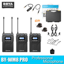 BOYA-Sistema de micrófono inalámbrico BY-WM8 Pro, accesorio para iPhone 8, entrevista, transmisión de vídeo, Canon, Nikon, cámara DSLR 2024 - compra barato