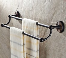 Wall Mounted Black Oil Rubbed Antique Brass Bathroom Double Towel Bar Towel Rail Holder Bathroom Accessory mba117 2024 - buy cheap