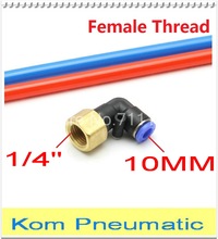 Pneumatic 10mm To 1/4" Female Thread L Elbow Hose Connector 90 degree PLF 10-02 Nylon Pipe Exhaust Joint Air Fitting 1/4 inch 2024 - buy cheap