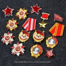 Top quality WWII WW2 CCCP Order of the Patriotic War gold star red flag badge soviet union medals set pin brooch 2024 - buy cheap