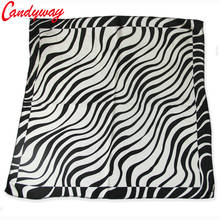 Silk scarf headband small facecloth square in 50cm black zebra scarf bandanas handkerchief neckerchief muffler b296 2024 - buy cheap