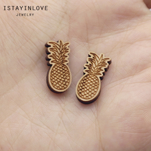 Handmade Jewelry Making Supplies Beads Cut Wooden Plant Fruit Charm Pineapple For DIY Necklace Earring Brooch Ring SWC303 4 2024 - buy cheap