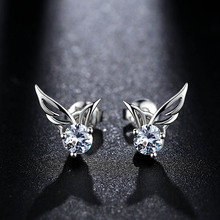 wholesale silver earrings for women wing shining Fashion Silver Plated earrings EXJUTKTP 2024 - buy cheap