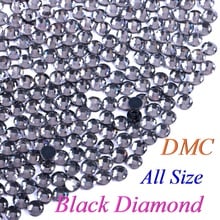 All Size! Black Diamond Color DMC Hotfix Rhinestone SS6 SS10 SS16 SS20 SS30 Glass Stones Hot Fix Iron-On FlatBack With Glue 2024 - buy cheap