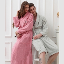 Женский халат, толстый зимний теплый хлопковый флисовый женский халат, ночная рубашка, кимоно, полотенце, халат, одежда для сна, домашняя одежда 2024 - купить недорого
