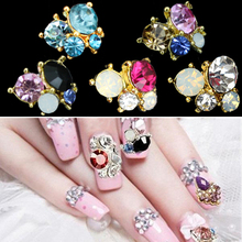 10 Uds. De diamantes de imitación metálicos brillantes 3D, decoración de uñas, pegatinas, tachuelas DIY 2024 - compra barato