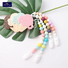 Baby Teether Pacifier Clips Chain Ice Cream Teething Chew Silicone Rodents Teether Bead BPA Free Dummy Clip Toy Silicone Beads 2024 - buy cheap