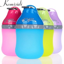 Kemisidi-garrafa de água portátil para cães e gatos, alimentador de alimentação de sílica gel para pets, garrafa de água potável para viagem ao ar livre, dispensador de água 200/400ml 2024 - compre barato