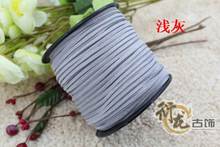 100yards/ Roll 3mm x 2mm Light grey Flat Faux Suede Korean Velvet Leather Cord DIY Rope For Bracelet Necklace 019005018 2024 - buy cheap