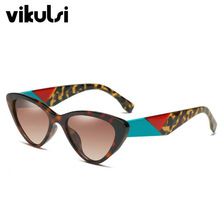 Женские солнцезащитные очки кошачий глаз, маленькие леопардовые очки в ретро-оправе UV400, 2019 2024 - купить недорого