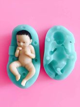 F1871 Hot 3d Baby Silicone Mold Fondant Silicon Mold Cake Decoration Mold Sleeping Baby 2024 - buy cheap