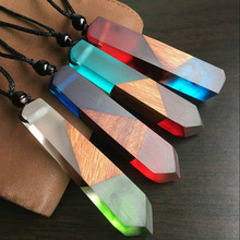 Fashion Women Men Necklace Handmade Vintage Resin Wood Necklaces Pendants Long Rope Wooden Necklace Jewelry 2024 - buy cheap
