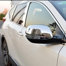 Para Honda CRV CR-V 2012-2019 ABS Cromo/carbono fibra coche cubierta de espejo retrovisor lateral palo trim moldura para Luz Accesorios 2 uds 2024 - compra barato