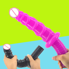 FAAK Threaded Anal Plug Handle Dildo Fake Penis For Women Ribbed Dick Vagina Masturbate Anus Massage Anal Dildo Sex Store 2024 - buy cheap