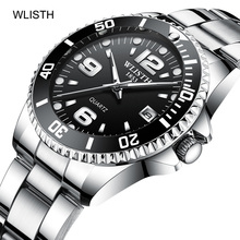2019 Wlisth Brand Watch Men Rotatable Bezel Gmt Sapphire Glass 30m Waterproof Stainless Steel Sports Fashion Quartz Reloj Hombre 2024 - buy cheap