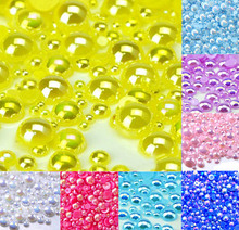 500Pcs Mixed 2-10mm Yellow AB Half Round Pearl Beads Craft Cabochon Scrapbook Decoration Flatback Nail Art Garment Beads DIY 2024 - buy cheap