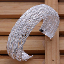 Classic High-Quality KN-B139 Wholesale Silver Color Bangle Factory Price New Arrival Fashion Jewelry Big Web Bangle 2024 - buy cheap