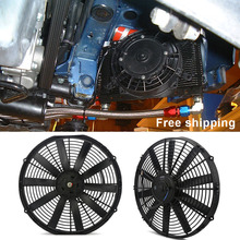 8" 10" 12" 14" inch 12V 80W Electric Radiator Intercooler Engine Radiator Oil Cooler Slim Cooling Pull Push Fan For Universal 2024 - buy cheap