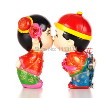Decoração de boneca chinesa de resina, decoração fofa para casal topo de bolo de casamento para presente decoração de quarto estatuetas 2024 - compre barato