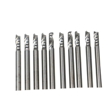 HUHAO 10pcs 3.175*12mm Single Flute Spiral Tools Engraving Bits Cutter Solid Carbide Endmill Cutting Wood Machine 2024 - buy cheap