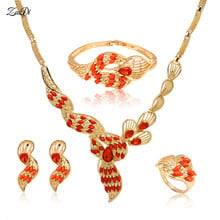 2021 fashion african beads jewelry set  Gold Color Crystal Wedding Women Bridal jewelry set 2021 dubai Accessories jewelry sets 2024 - buy cheap