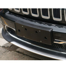 1Pcs ABS Exterior Car Front License Plate Holder Styling Cover Trim Decorative For Jeep Cherokee 2014-16 Black 2024 - buy cheap