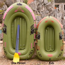 Barco infantil inflável de borracha para uma pessoa, barco a remo de alta resistência com remos e bomba, 140x90cm para uma pessoa 2024 - compre barato