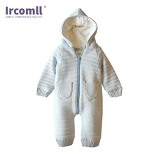 Ircomll 2018 Newest New born Baby Clothes Hooded Full Knitted Boys Girls Toddler Romper Baby Jumpsuit Kids Clothes ropa bebe 2024 - buy cheap