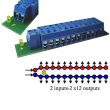 1 Set Power Distribution Board With Status LED for DC and AC Voltage PCB001 2 inputs 12 pairs outputs Train Power Control 2024 - buy cheap