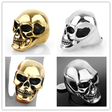 New  Black Eyes 316L Stainless Steel Men's Cool Skeleton Skull Silver Or Gold color  Rings Biker Jewelry US 7-15# Best Quality 2024 - buy cheap