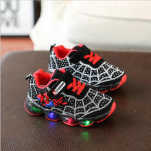 Spiderman Children Luminous Shoes Soft Spring Autumn Baby Kids Glowing Sneakers LED Lighted Infant Tennis Breathable Boys Girls 2024 - buy cheap