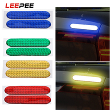 LEEPEE 2pcs Warning Tape Car Reflective Stickers Safety Mark Car Door Sticker Decal 4 Colors Reflective Strips Car-styling 2024 - buy cheap