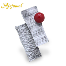 Ajojwel-broche geométrico clásico para mujer, alfileres y broches de perlas de imitación, rojo y gris, joyería Vintage informal para fiesta, accesorios para mujer 2024 - compra barato