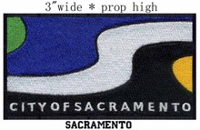 Sacramento, California USA Flag embroidery patch 3" wide shipping/City of Trees/ River banner/ Iconic flag 2024 - buy cheap