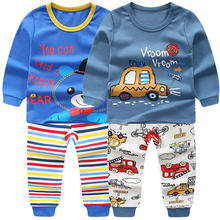 Плотные пижамные комплекты для детей 3-8 лет, хлопковый костюм для сна для мальчиков, теплые детские пижамы для девочек, топы с длинными рукав... 2024 - купить недорого