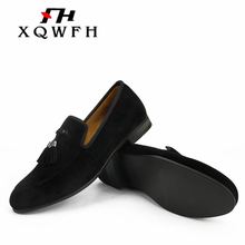 XQWFH Fashion Business Dress Men Shoes New Classic Tassels Leather Men's Suits Shoes Handmade Slip On Men Oxfords 2024 - buy cheap