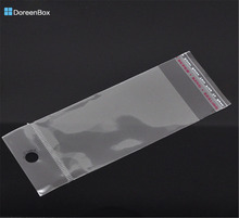 Doreen Box hot-  200 Self Adhesive Seal Plastic Bags W/Hang Hole 14x5cm (B08394) 2024 - buy cheap